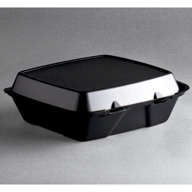 Black 3-compartment Foam Hinged Container (All Sizes)