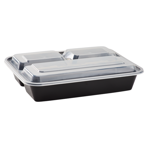 3 Compartment Microwavable Container