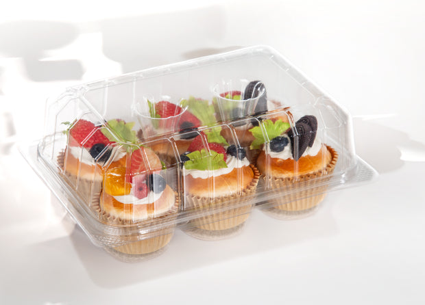 6ct Hinged Cupcake Container