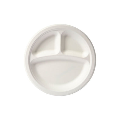 10″ Biodegradable Plate (3-compartment)