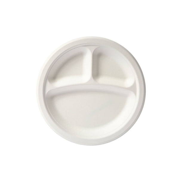 10″ Biodegradable Plate (3-compartment)
