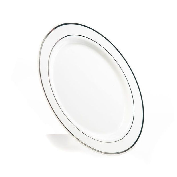 Round Plastic Plate with Silver Lining (All Sizes)