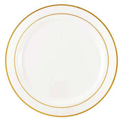 Round Plastic Plate with Gold Lining (All Sizes)