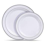 Round Plastic Plate with Silver Lining (All Sizes)