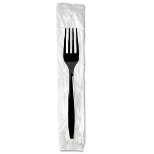 3X Heavy Duty Plastic Knives Individually Wrapped, Sturdy Like Silverware,  100 Pack Black Disposable Plastic Knives Bulk, Packaged To-Go Utensil Set