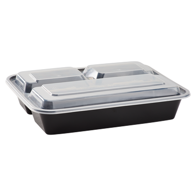 3 Compartment Microwavable Container