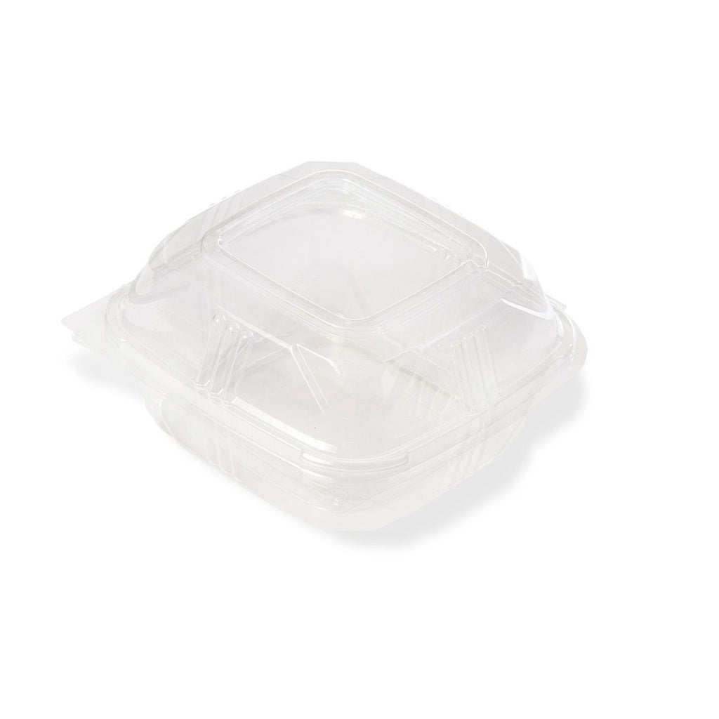 D&W Fine Pack VH16PC1 VersaPak 16 oz. Recyclable Square Hinged Take Out Deli  Container - 220/Case